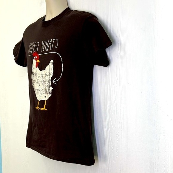 Gildan - What’s Up Chicken Funny Graphic Brown Short Sleeve T Shirt Size Medium - Picture 5 of 8